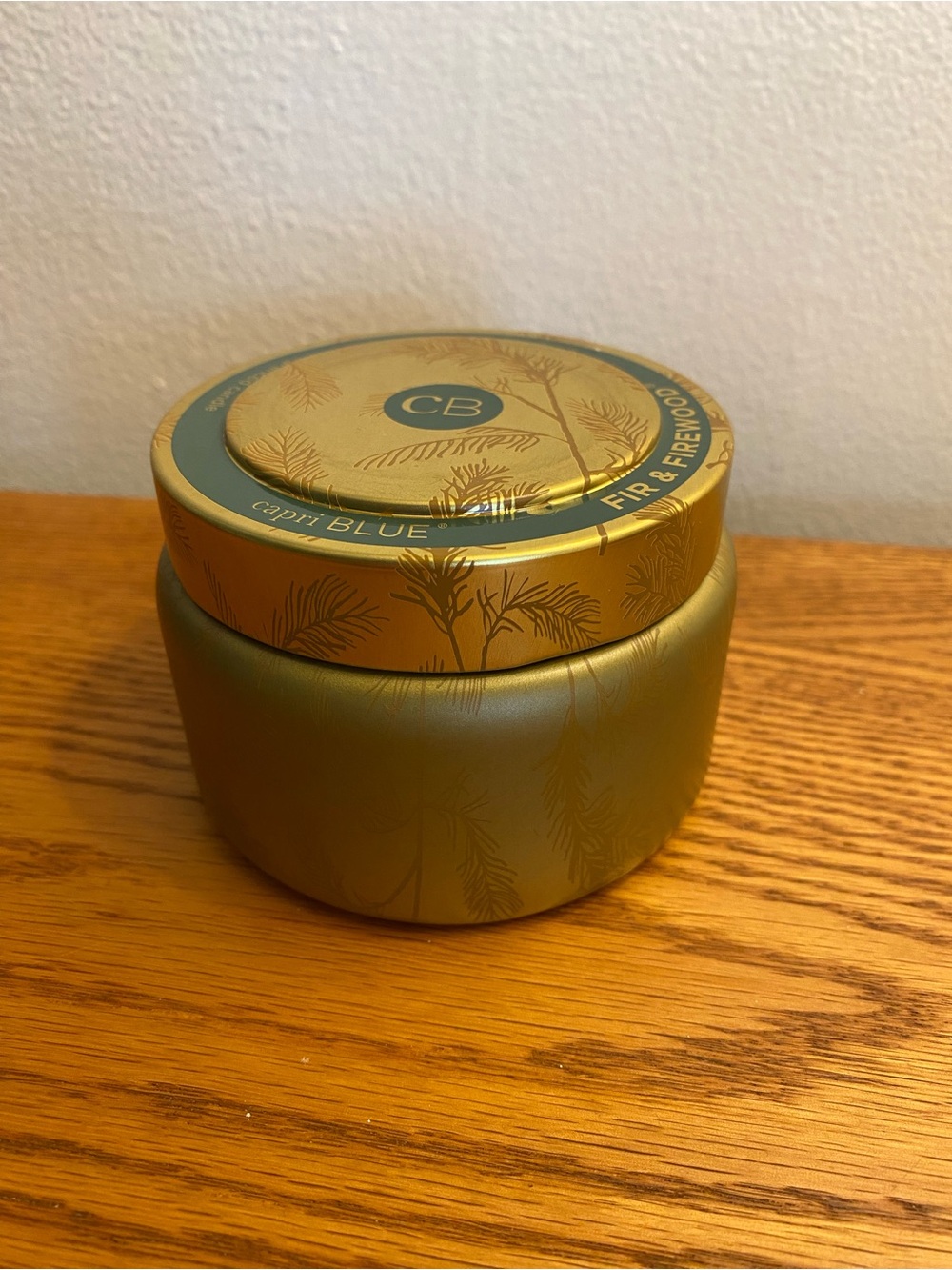 Anthropologie Capri Blue Fir & Firewood Tin Candle 8.5oz Used